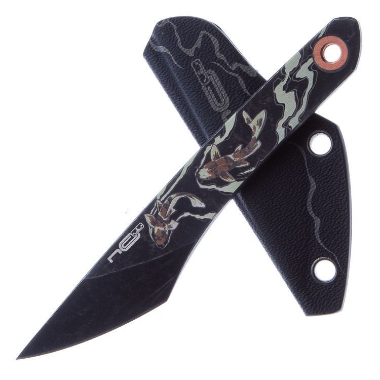 Нож киридаши KOI Black Stonewash сталь AUS-8 N.C.Custom