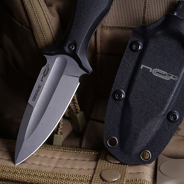 Нож туристический Grave SW AUS-10, рукоять Black G10 N.C.Custom