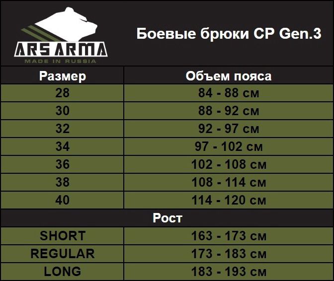 Боевые брюки CP Gen.3 Ars Arma