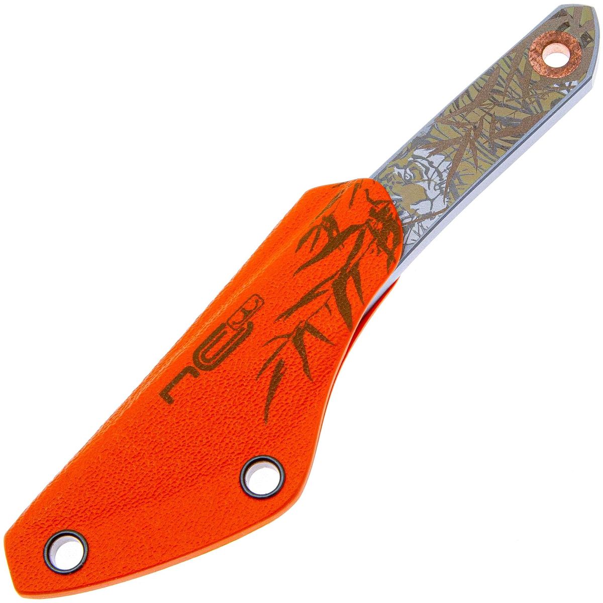 Нож киридаши KOI Tiger Orange Bead blast сталь AUS-8 N.C.Custom