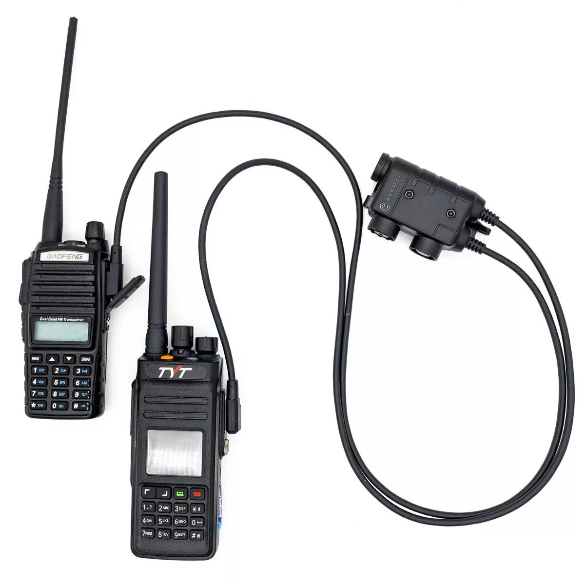 Кнопка M56 DUALCOMM PTT, Kenwood / Baofeng 2-pin Connector Earmor