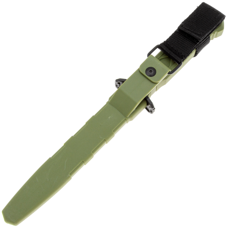 Тактический нож Leshiy blackwash сталь AUS-8 рукоять OD Green Elastron с серрейтором BSW/OD Mr.Blade