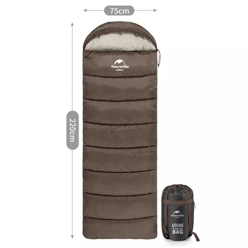 Мешок спальный NH20MSD07-U350S (ПРАВЫЙ) коричневый Naturehike