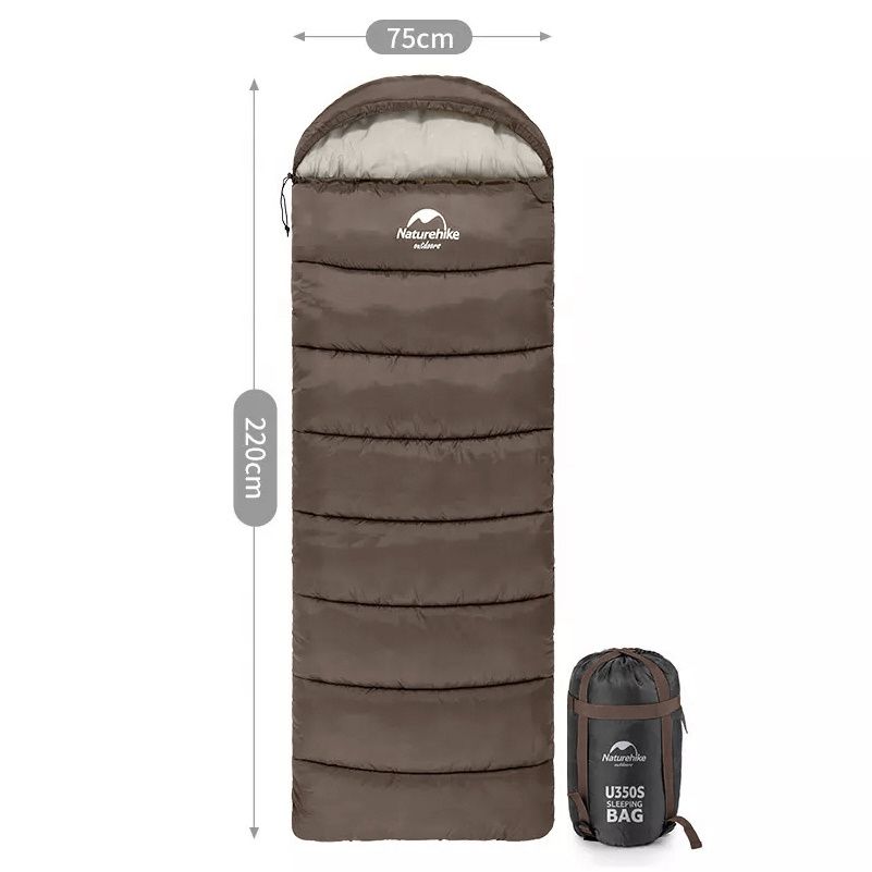 Мешок спальный NH20MSD07-U350S (ЛЕВЫЙ) коричневый Naturehike